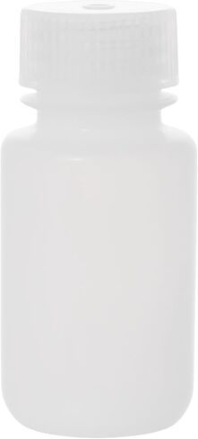EISCO - 60mL Wide Mouth HDPE Reagent Bottles with Polypropylene Caps, Non-Sterile, Pack of 12, Translucent Leakproof Laboratory Containers, -100 to 120°C Temperature Range in Saudi Arabia