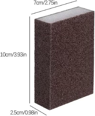 Diamond Sand Sponge Scrubber, 2pcs Heavy Duty Scouring Pads for Pots Pans - Remove Black Stains, Grime, Rust from Kitchen Cookware, Sinks, Grills, Size 0.98"x2.76"x3.94" in Saudi Arabia