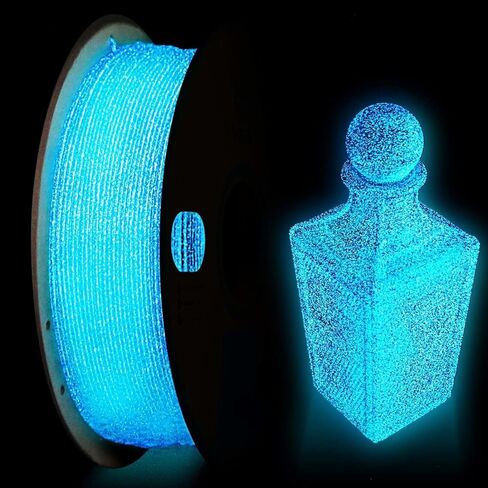 Luminous Stars PLA 3D Printer Filament 1.75mm Starry Sky Glowing in The Dark Noctilucent. Halloween DIY Filament 3D Printing Fil (Glow Blue Starry) in Saudi Arabia