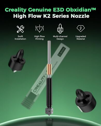 فوهة Creality الرسمية K2 Plus 0.4 مم، فوهة E3D ObxidianTM عالية التدفق، فوهة فولاذية صلبة بتصميم متعدد القنوات، طباعة عالية السرعة 600 مم/ثانية لطابعة Creality K2 Plus، K2 Pro، K2 ثلاثية الأبعاد in Saudi Arabia