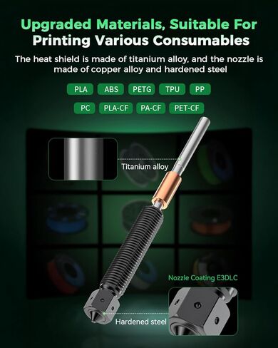 فوهة Creality الرسمية K2 Plus 0.4 مم، فوهة E3D ObxidianTM عالية التدفق، فوهة فولاذية صلبة بتصميم متعدد القنوات، طباعة عالية السرعة 600 مم/ثانية لطابعة Creality K2 Plus، K2 Pro، K2 ثلاثية الأبعاد in Saudi Arabia