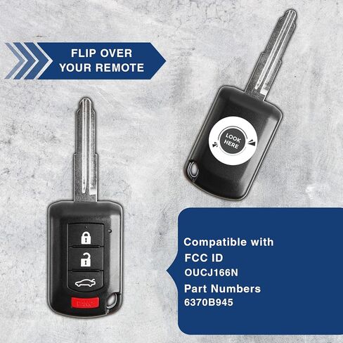 2x Keyless Option Remote Key Fob For Mitsubishi 4-Button OUCJ166N 6370B945 in Saudi Arabia