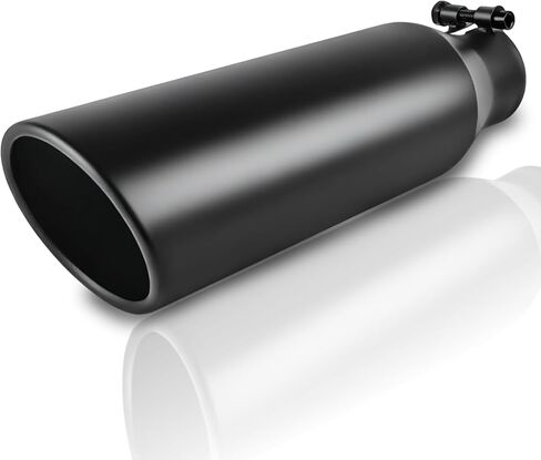 Mupera Universal 2.5 Inch Inlet Exhaust Tip, 4" Outlet, 9" Long Silver Professional Tail Pipe Exhaust Tip with Bolt On, for all 2.5 Inch Outside Diameter Exhaust Tips in Saudi Arabia