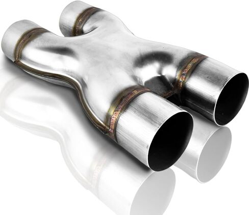 Mupera Universal 2.5 Inch Inlet Exhaust Tip, 4" Outlet, 9" Long Silver Professional Tail Pipe Exhaust Tip with Bolt On, for all 2.5 Inch Outside Diameter Exhaust Tips in Saudi Arabia