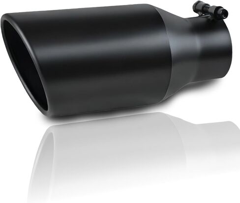 Mupera Universal 2.5 Inch Inlet Exhaust Tip, 4" Outlet, 9" Long Silver Professional Tail Pipe Exhaust Tip with Bolt On, for all 2.5 Inch Outside Diameter Exhaust Tips in Saudi Arabia