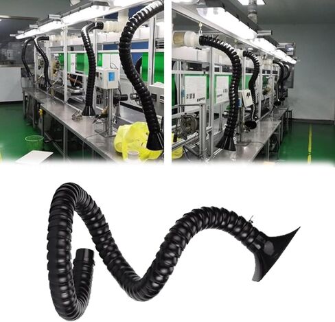 Flexible Dust Collection Hose 2-8 Inch, Soldering Fume Extractor, Duct Collector Arm for Commercial/Residential Use, Round Nozzle Smoke Removal Pipe (0.8m/2.6ft, ID 100MM/3.8/9in) in Saudi Arabia