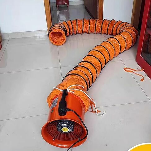 خرطوم مجاري PVC مرن - أطوال 2 م، 3 م، 5 م، 10 م للتدفئة والتهوية وتكييف الهواء، قناة انتقالية للخدمة الشاقة لمراوح عادم المنفاخ - للحمامات وورش العمل (L-3 م (9.8 قدم)، القطر 550 مم (21 2/3")) in Saudi Arabia