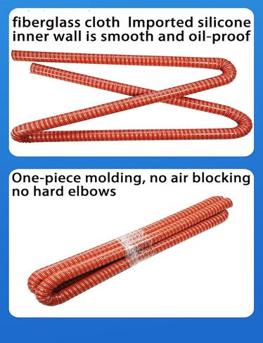 Length 100cm/39.4" Heat Resistant Flexible Ventilation Tube Silicone Air Duct Hose, for HVAC, Industrial Fume Extraction(D 6.3cm/2.5") in Saudi Arabia