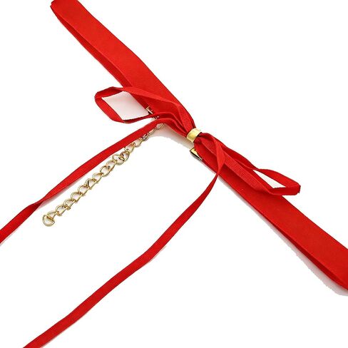 Red Velvet Choker Necklace for Women Vintage Red Bow Choker Necklaces Christmas Necklace Christmas Accessories Jewelry in Kuwait