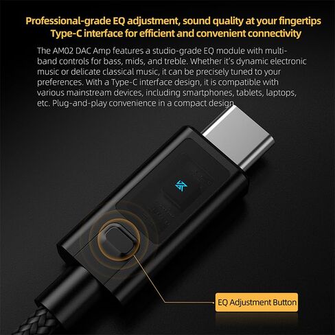 KZ AM02 DAC المحمول - تحسين الصوت بدرجة احترافية مع محول أنثى من النوع C إلى 3.5 مم لسماعات الرأس KZ HiFi in Kuwait