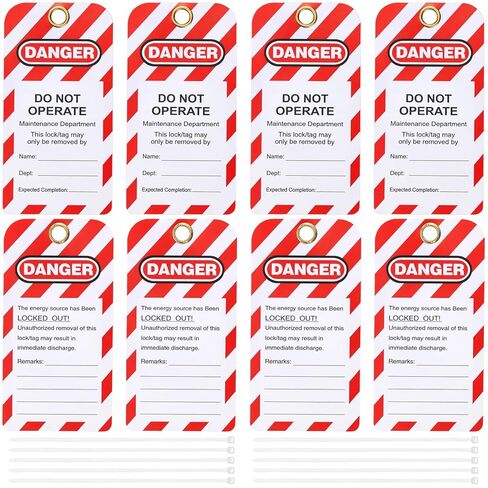 Hedume Set of 50 Lockout Tagout Tags with Zip Ties, Danger Do Not Operate Tags, Compliance Safety Tags for Lockout Tag Out, Tear & Water Resistant, OSHA Compliant, for Out of Service, Equipment Repair in Saudi Arabia