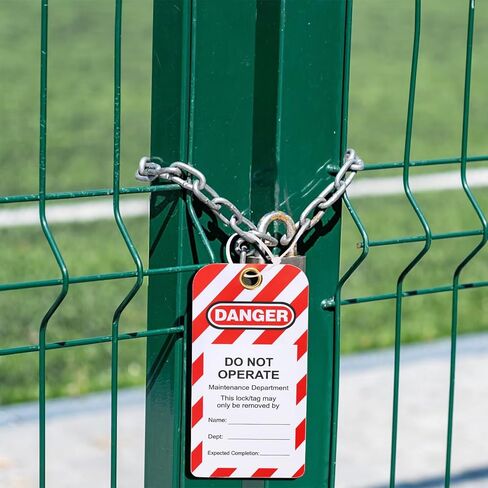 Hedume Set of 50 Lockout Tagout Tags with Zip Ties, Danger Do Not Operate Tags, Compliance Safety Tags for Lockout Tag Out, Tear & Water Resistant, OSHA Compliant, for Out of Service, Equipment Repair in Saudi Arabia