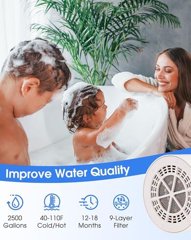 Bathtub Filter Universal Replacement Cartridge,9 Stage Bath Faucet Water Filter Cartridge HardWater Softener Tub to Remove Lead,Chlorine and Fluoride,BPA Free Showerhead Filter Purify Bathwater in Saudi Arabia