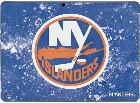 ملصق Skinit للكمبيوتر اللوحي متوافق مع Surface Pro 8 - تصميم فروزن مرخص رسميًا من NHL New York Islanders in Saudi Arabia