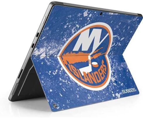 ملصق Skinit للكمبيوتر اللوحي متوافق مع Surface Pro 8 - تصميم فروزن مرخص رسميًا من NHL New York Islanders in Saudi Arabia