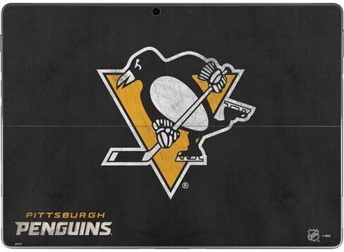 Skinit Tablet Decal Skin Compatible with Surface Pro 8 - Officially Licensed NHL Pittsburgh Penguins Distressed Design in Saudi Arabia