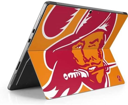 ملصق Skinit للكمبيوتر اللوحي متوافق مع Surface Pro 8 - تصميم شعار NFL Tampa Bay Buccaneers Retro المرخص رسميًا in Saudi Arabia