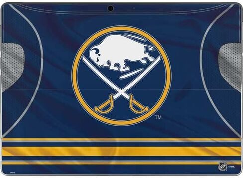 ملصق Skinit للكمبيوتر اللوحي متوافق مع Surface Pro 8 - تصميم جيرسي منزلي مرخص رسميًا من NHL Buffalo Sabers in Saudi Arabia