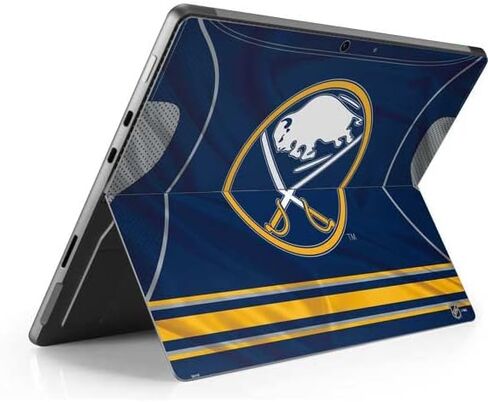 ملصق Skinit للكمبيوتر اللوحي متوافق مع Surface Pro 8 - تصميم جيرسي منزلي مرخص رسميًا من NHL Buffalo Sabers in Saudi Arabia