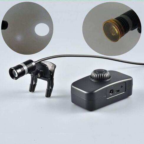 SZ08B Adjustable Brightness Clip Surgical Dental Headlight Medical Headlamp Lightspot Orange Filter (Two Batteries) in Saudi Arabia