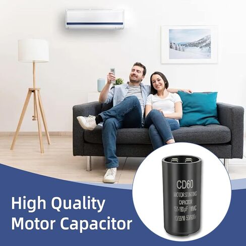 مكثف تشغيل CD60 161-193 فائق التوهج/MFD 110-125VAC، مكثف تشغيل محرك دائري لمضخة الآبار، ضاغط الهواء، المروحة، أدوات الطاقة - ±20% 50/60 هرتز in Saudi Arabia