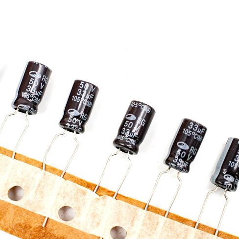 Aluminum Radial Electrolytic Capacitor Low ESR 33uF 50V Life 3000H 8x12mm High Ripple Current,Low Impedance 10pcs in Saudi Arabia