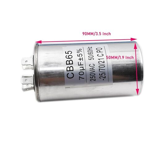 LIZAPUS CBB65 تشغيل مكثف 250VAC 250V AC 70 فائق التوهج 70 فائق التوهج MFD C.S2 40/70/21 50x90mm UL مدرج in Saudi Arabia