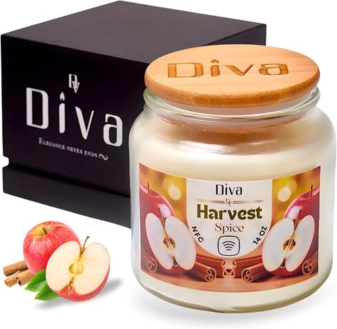 DV DIVA Scented Candle Gift 14oz –Lavender Vanilla – Anniversary, Valentine & Birthday Gift – Luxury Large Soy Wax Candle with Hidden NFC Love Message – Soft Fragrance Home Décor & Relaxing Ambiance in Saudi Arabia