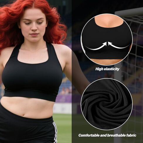 Plus Size Sports Bra for Women High Support Racerback Workout Bra Full Coverage Comfortable Fit for Large Bust in Saudi Arabia