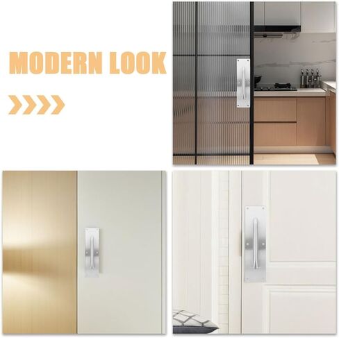 Holibanna 2Pcs Heavy Duty Barn Pull Handle Stainless Steel Fire Door Pull Plates for Commercial Residential Use Easy Operation for High Traffic Areas in Saudi Arabia