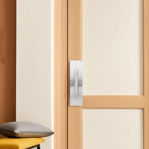 Holibanna 2Pcs Heavy Duty Barn Pull Handle Stainless Steel Fire Door Pull Plates for Commercial Residential Use Easy Operation for High Traffic Areas in Saudi Arabia