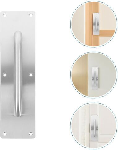 Holibanna 2Pcs Heavy Duty Barn Pull Handle Stainless Steel Fire Door Pull Plates for Commercial Residential Use Easy Operation for High Traffic Areas in Saudi Arabia