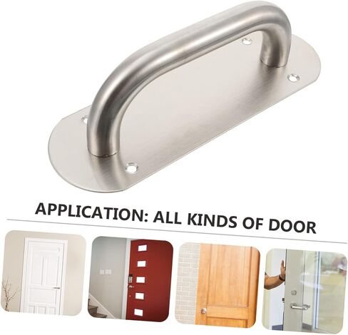 TEHAUX Stainless Steel Door Pull Handle Plate Easy Install Commercial Door Grab Bar for Offices Hotels Restaurants and Public Spaces High Hardness Resistant in Saudi Arabia
