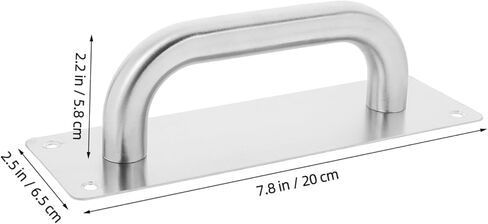 Lurrose Heavy Duty Stainless Steel Push Pull Door Handle Versatile S Barn Door Handle with Security Plate for Homes Offices and Commercial Use in Saudi Arabia