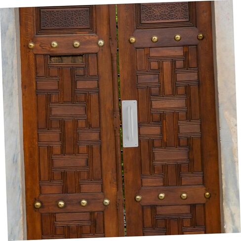 Lurrose Heavy Duty Stainless Steel Push Pull Door Handle Versatile S Barn Door Handle with Security Plate for Homes Offices and Commercial Use in Saudi Arabia
