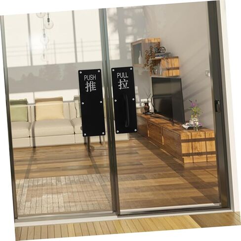 Lurrose 1Set Coated Push Pull Door Handles Commercial Door Handle for Easy Operation Sleek Design for Homes and Businesses in Saudi Arabia