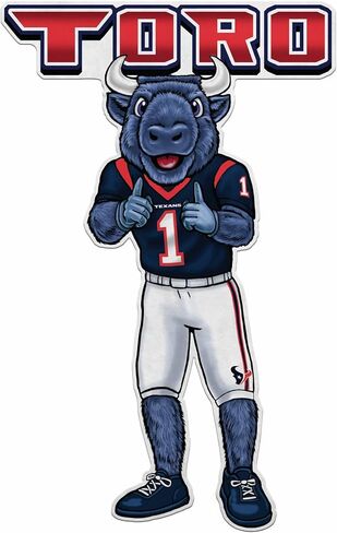 ريكو إندستريز NFL Football Houston Texans Mascot Toro على شكل راية مقطوعة - ديكور المنزل وغرفة المعيشة - لباد ناعم EZ للتعليق in Saudi Arabia
