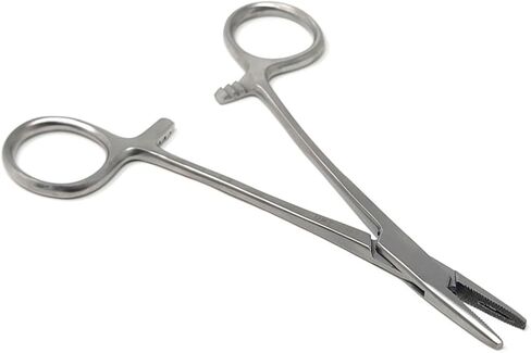 Mayo Hegar Needle Holder Driver with Serrated Jaws Made of Premium Grade Stainless Steel Comes in Locking Handle (Silver 5.5'') in Saudi Arabia