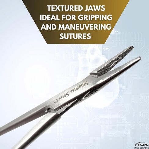 Mayo Hegar Needle Holder Driver with Serrated Jaws Made of Premium Grade Stainless Steel Comes in Locking Handle (Silver 5.5'') in Saudi Arabia