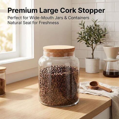 Large Cork Stoppers 4.7~5.5 Inch Tapered Cork Lids Corks Bottle Stoppers Soft Wood Replacement Corks Plugs for Glass Bottles Canning Jars Kitchen Wedding Favor (5.51 × 4.72 × 1.18 Inch） in Saudi Arabia