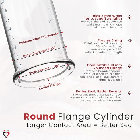 LeLuv Penis Vacuum Pump Cylinder - 4.10 "x 9" سلس غير مدبب من الأكريليك الشفاف ألعاب الذكور مع علامات القياس وتركيب القفل - أسطوانة مضخة القضيب موثوقة وشفافة مع ختم فراغ فعال in Kuwait