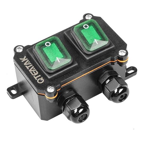 QTEATAK Inline Cord Switch DPST AC/DC 20A-125V, 16A-250V, 30A-24V, 35A-12V IP66 Red Double Switch Single Side Double Hole Waterproof Outdoor Box in Saudi Arabia
