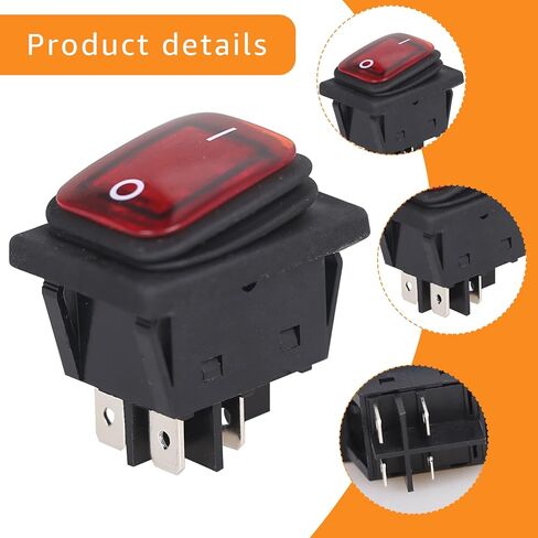 2 قطعة مفتاح هزاز مقاوم للماء 30 أمبير - تشغيل/إيقاف 4 دبابيس مع LED أحمر - 125 فولت/250 فولت تيار متردد من الدرجة البحرية مفتاح الطاقة in Kuwait