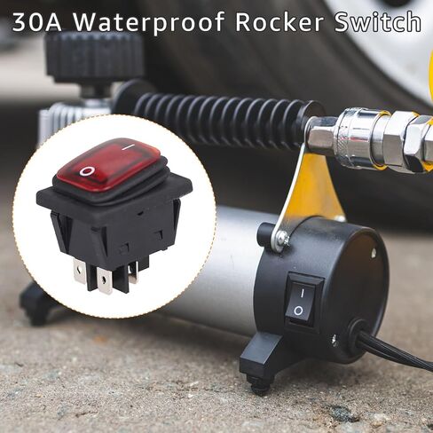 2 قطعة مفتاح هزاز مقاوم للماء 30 أمبير - تشغيل/إيقاف 4 دبابيس مع LED أحمر - 125 فولت/250 فولت تيار متردد من الدرجة البحرية مفتاح الطاقة in Kuwait