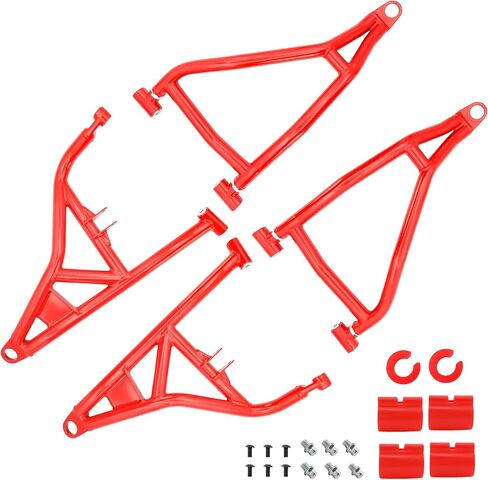 High Clearance Boxed Rear Radius Arm Kit for 2014-2023 Polaris RZR XP 1000/ XP 4 1000, Heavy-Duty Steel, Adjustable Heim Joints, 4X Strong Than Stock, Boxed Rear Radius Arms/Rods Replacement, Red in Saudi Arabia