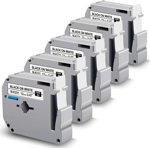 BOYEEZON متوافق مع شريط الملصقات MK131 M-K131 الشفاف Brother P Touch M Tape 12 مم 0.47 يعمل من أجل Brother PT-M95 PT-90 PT-70 PT-65 PT-45 صانع الملصقات، 1/2 بوصة × 26.2 قدم، أسود على شفاف، 3 عبوات in Saudi Arabia