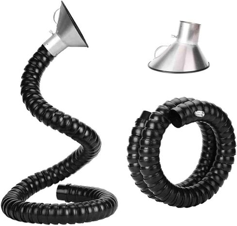 Hard 4'' Articulated Hose Plastic Flexible Air Extractor Duct Collector Arm with Hood for Laboratory Laser Engraver/Smoke Remove Pipe(WH(L 2M/6.5FT),Id 100MM/3 8/9 in) in Saudi Arabia