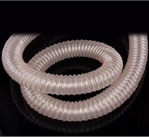 PU Flexible Vacuum Hose with Copper Wire Reinforcement, Transparent Industrial Suction Hose for Dust Wood Chips Collection(0.8"/20mm) in Saudi Arabia