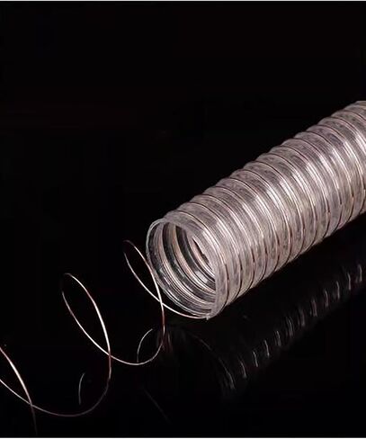 PU Flexible Vacuum Hose with Copper Wire Reinforcement, Transparent Industrial Suction Hose for Dust Wood Chips Collection(0.8"/20mm) in Saudi Arabia
