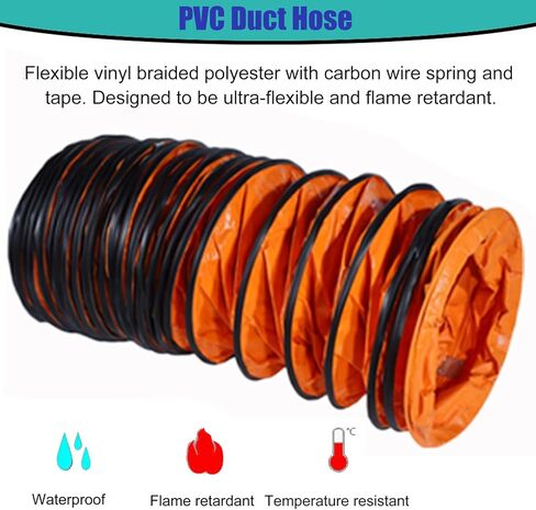 Adjustable Flexible Duct Hose (6, 8, 10, 12, 22, 24, 26 inches) for Exhaust Fans and Utility Blowers - Portable Telescoping HVAC Air Duct PVC Vent Hose(L-2m(6.5ft),Dia-450mm (17 3/4")) in Saudi Arabia